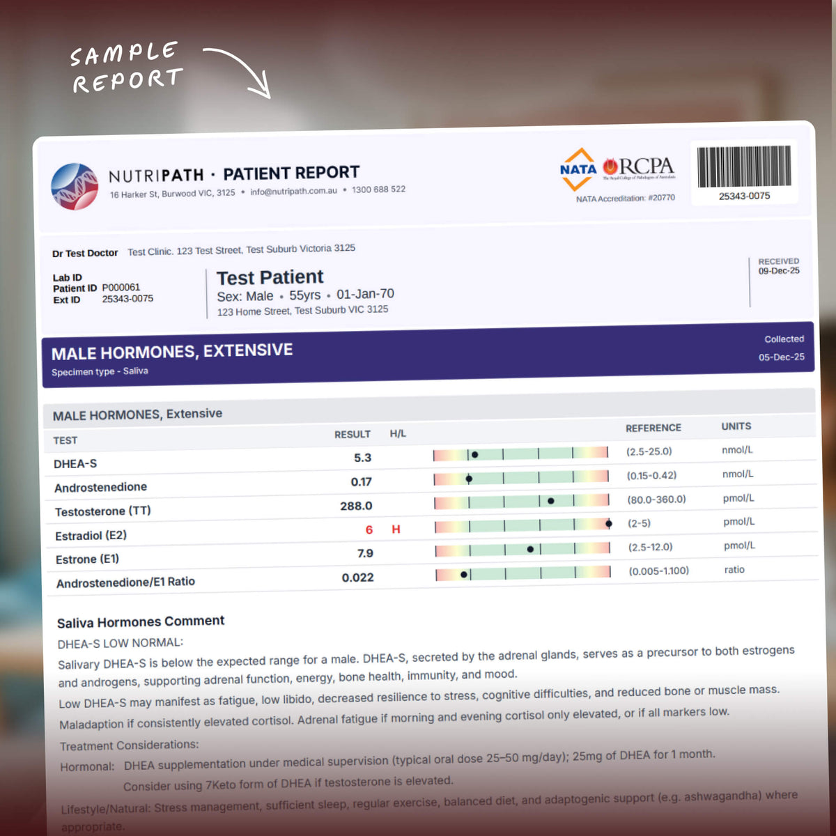 Male Hormone Profile Extensive Saliva Test Kit